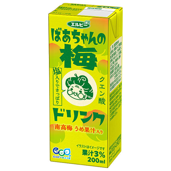 Elvie Grandma's Plum Drink 200ml paper pack x 24 bottles [shipped in Japan]