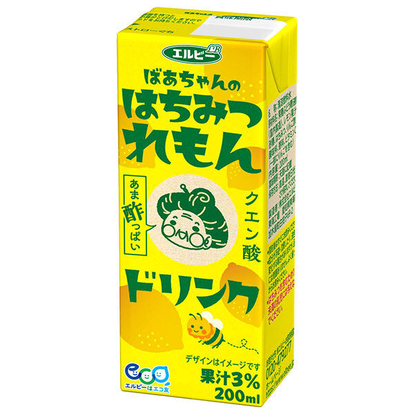 エルビー ばあちゃんのはちみつレモンドリンク 200ml紙パック×24本入【日本出荷】