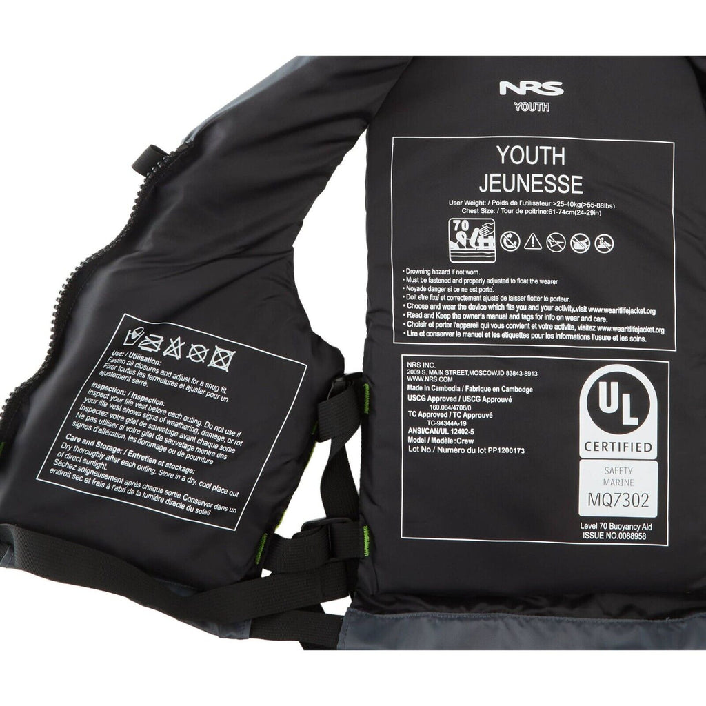 NRS Crew Youth PFD's UL & ULC Approved