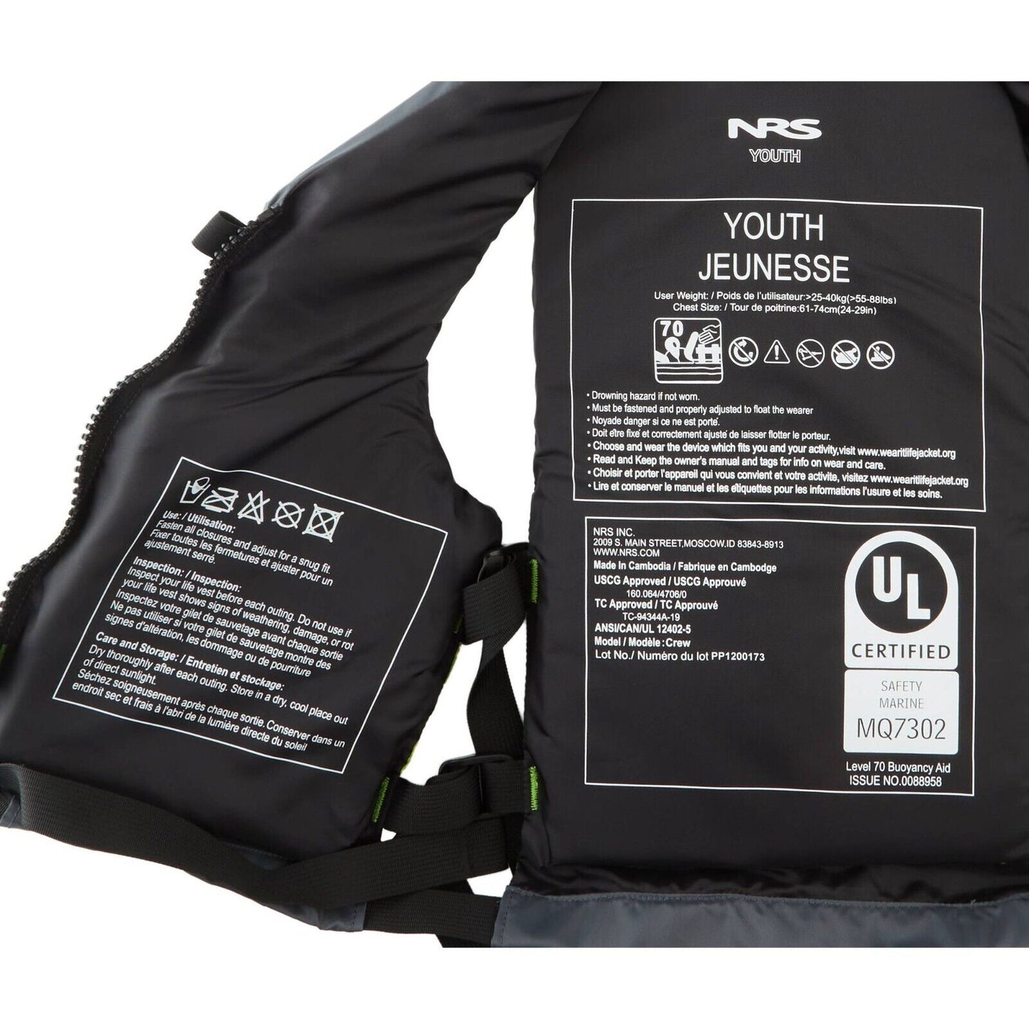 NRS Crew Youth PFD's UL & ULC Approved