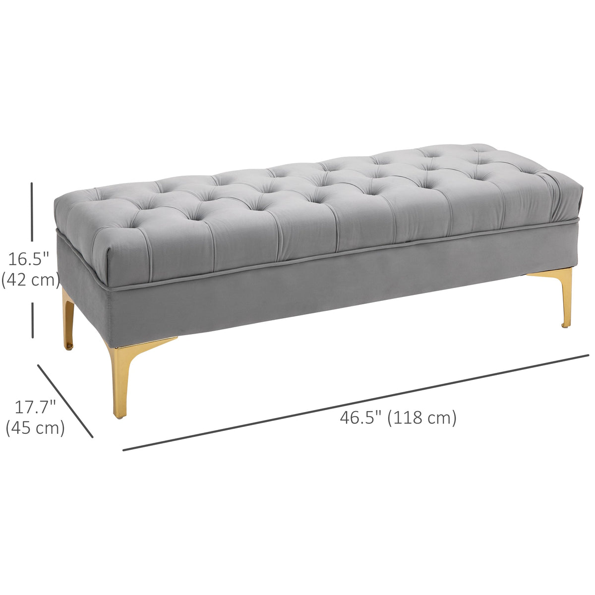 End of Bed Bench, Upholstered Bench, Entryway Shoe Bench with Button Tufted for Living Room, Bedroom, Blue