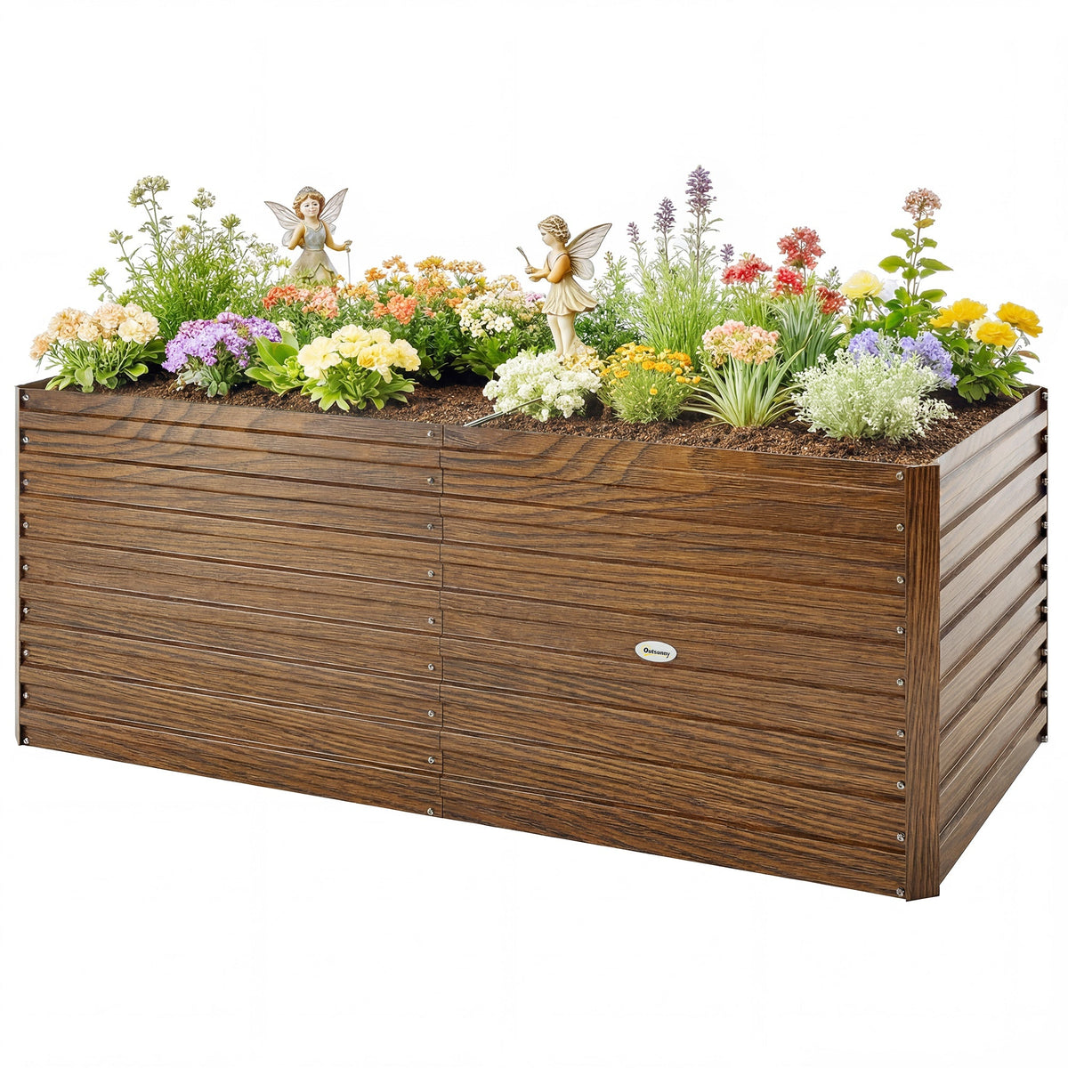 5' x 3' x 2' Raised Garden Bed, Galvanized Planter Box for Growing Flowers, Herbs and Vegetables, Black