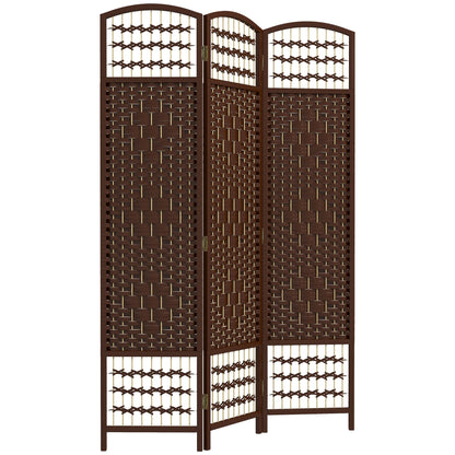4 Panel Folding Room Divider, Portable Privacy Screen, Wave Fiber Room Partition for Home Office, Black