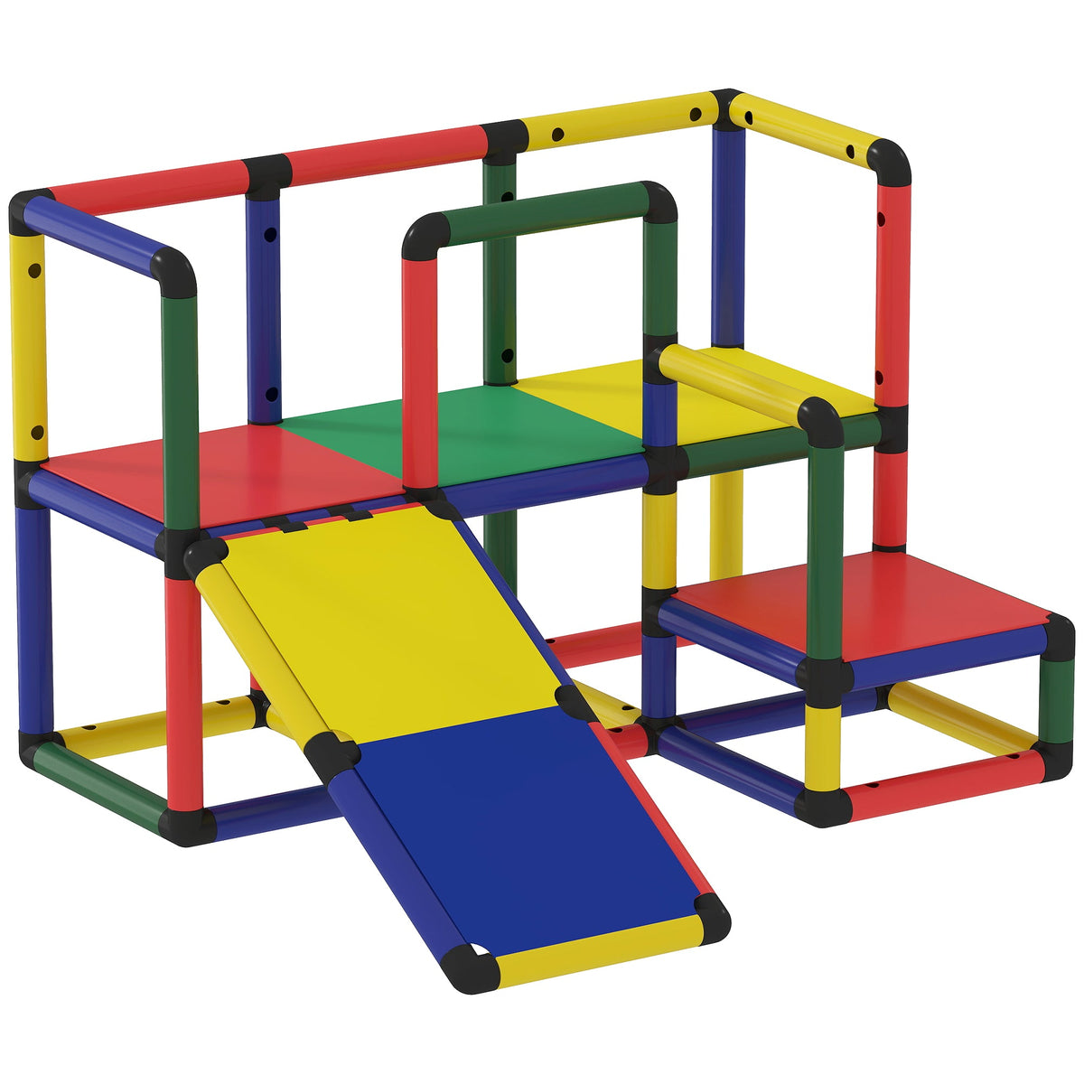Kids Climbing Structure, Toddler Climbing Toys with Slide and Platform, Play Gym for Ages 1-6 Years, Mixed Colour