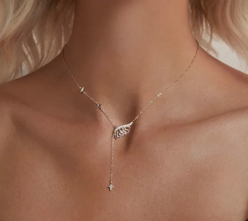 Angelic Elegance: Sterling Silver Angel Wing Necklace