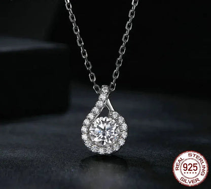 Dazzling 1ct Moissanite Sterling Silver Pendant Necklace