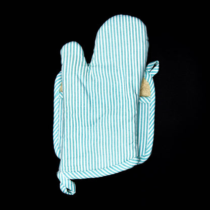 Banker Stripes-Oven Mitt and Pot Holder Set
