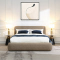 Tapi Upholstered Platform Bed - Beige