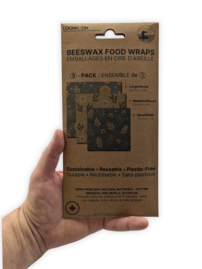 Thicker Reusable Beeswax Food Wraps - 3 Pack