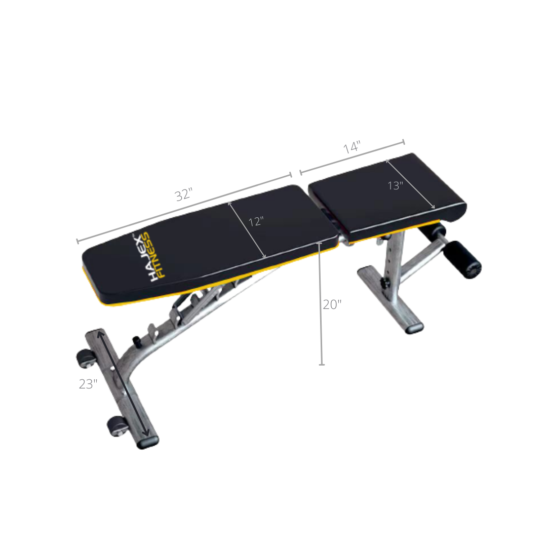 Squat Rack, Bench, Barbell & Weight Plates Stack