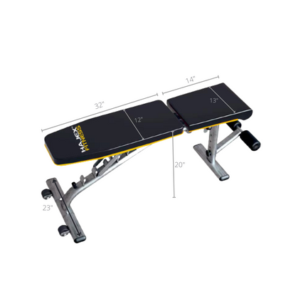 Squat Rack, Bench, Barbell & Weight Plates Stack