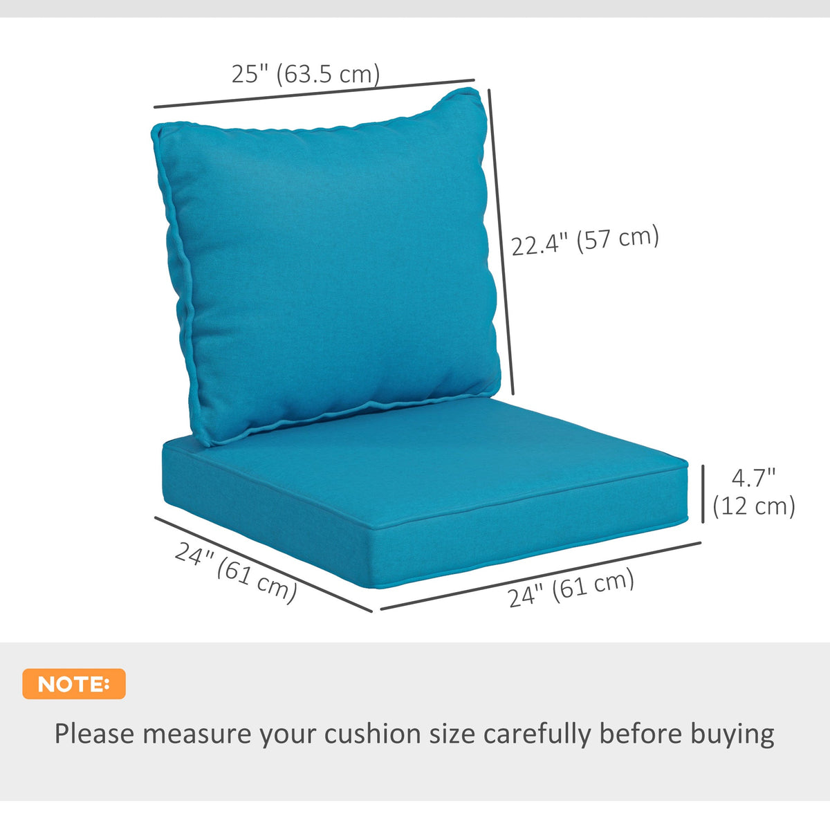 4-Piece Seat Cushion Pillows Replacement, Patio Chair Cushions Set with Back for Indoor Outdoor, Navy Blue