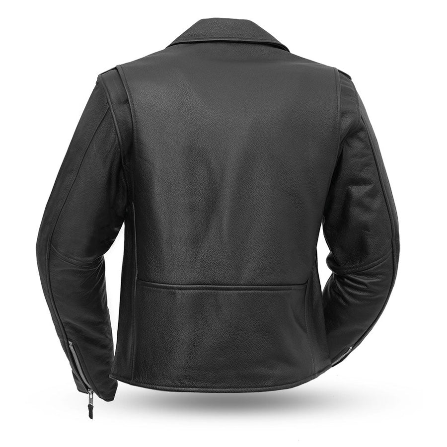 Women’s Motorcycle Leather Jacket. Quilted Thermal Liner & Cowhide