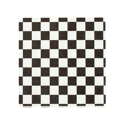 Black Check It! Napkins (SET OF 16)