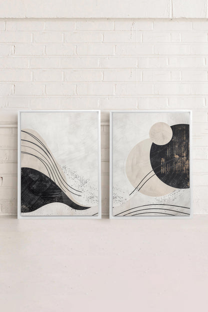 MINIMALIST UNIVERSE DUO (2 Oeuvres sur toile étirée)