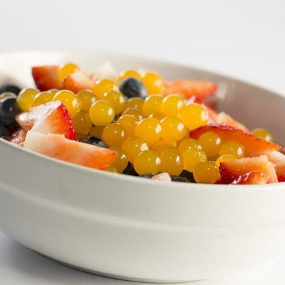 "TOP DEAL" Mango Bursting Boba® | Popping Boba | 490g Mini Tub | 6 Mini Tubs Per Case | 90 Cases Per Pallet | Ships Free Within Canada on Orders Above CAD $199