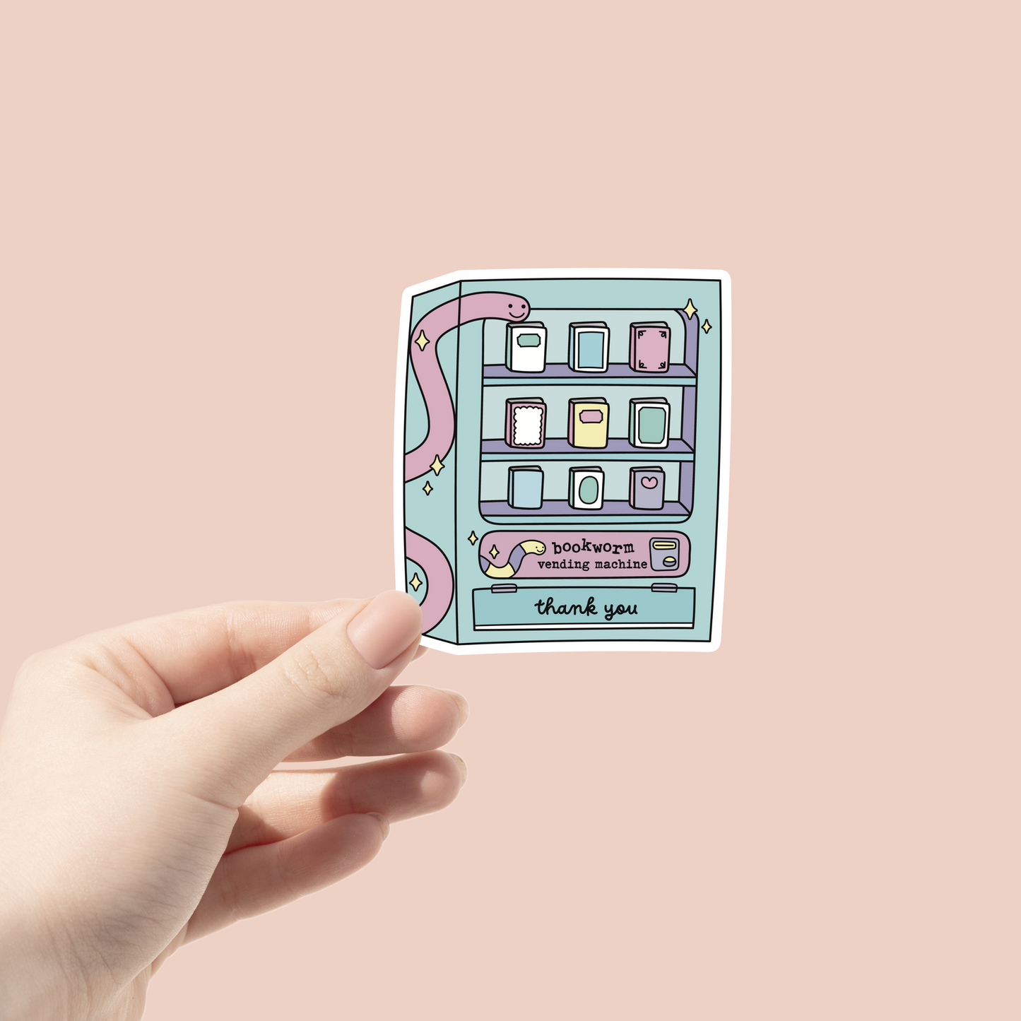 Bookworm Vending Machine Sticker