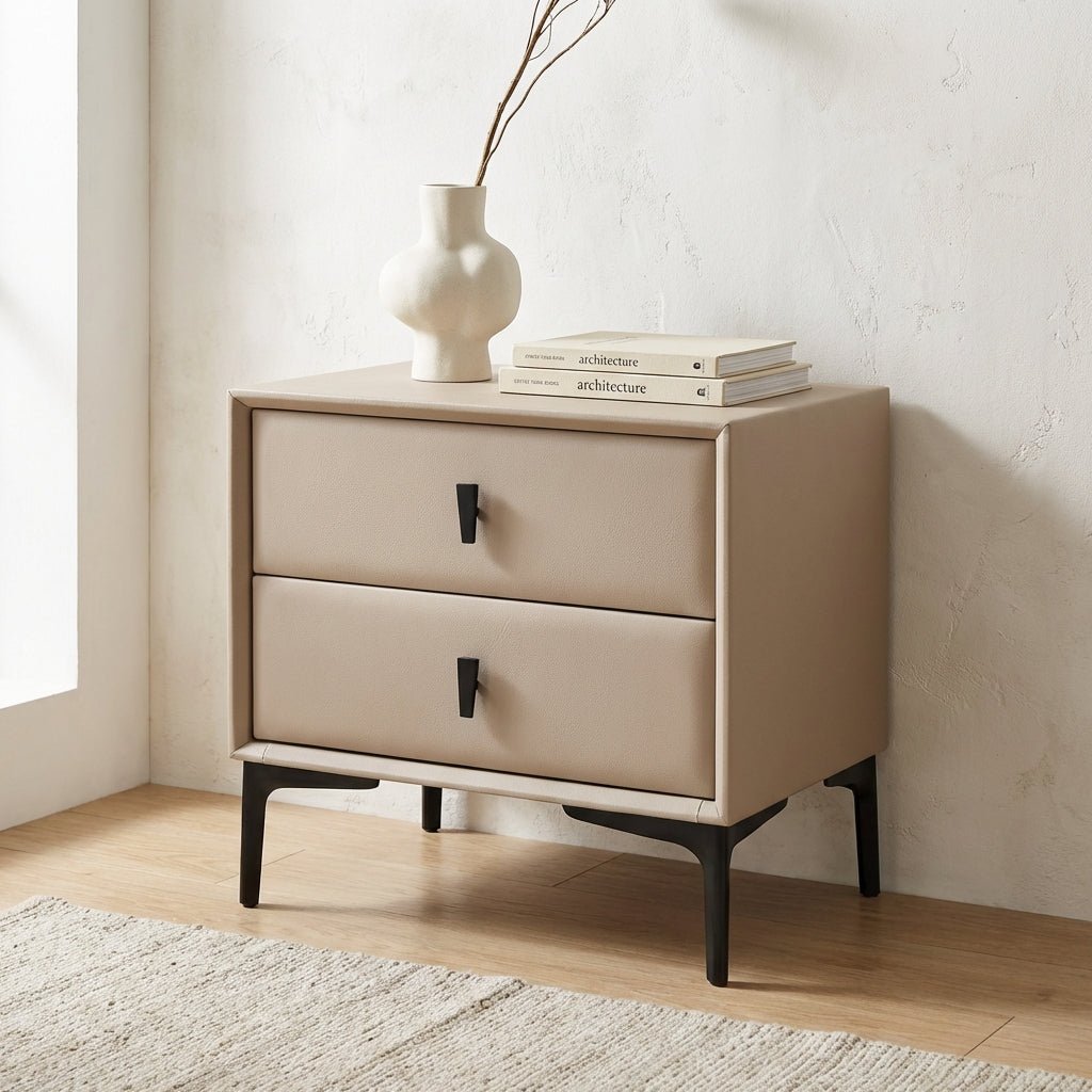Brașov Two-Drawer Nightstand in Beige