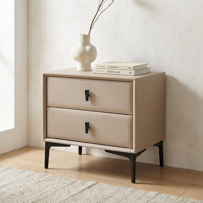 Brașov Two-Drawer Nightstand in Beige