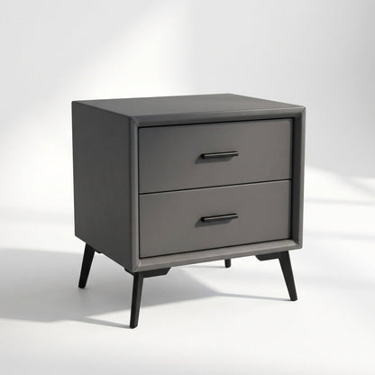 Brașov Two-Drawer Nightstand in Grey