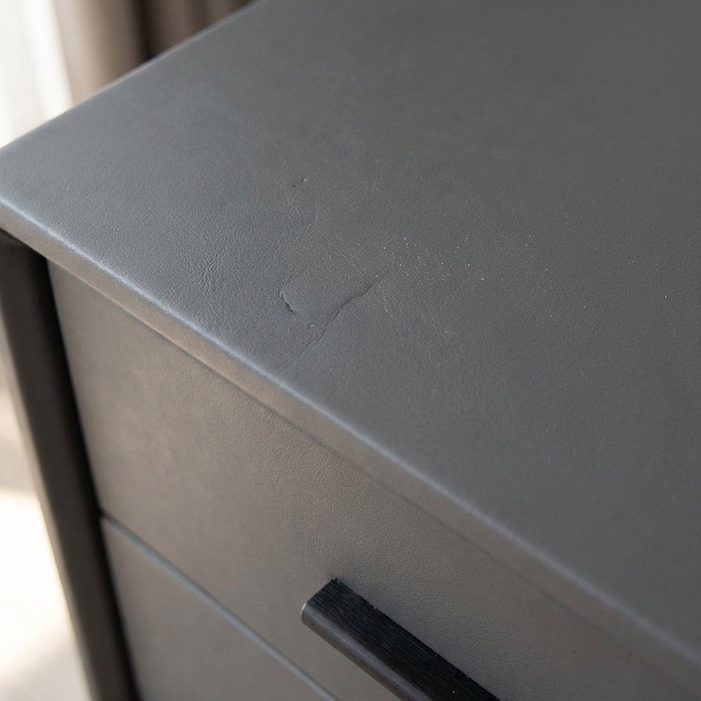 Brașov Two-Drawer Nightstand in Grey