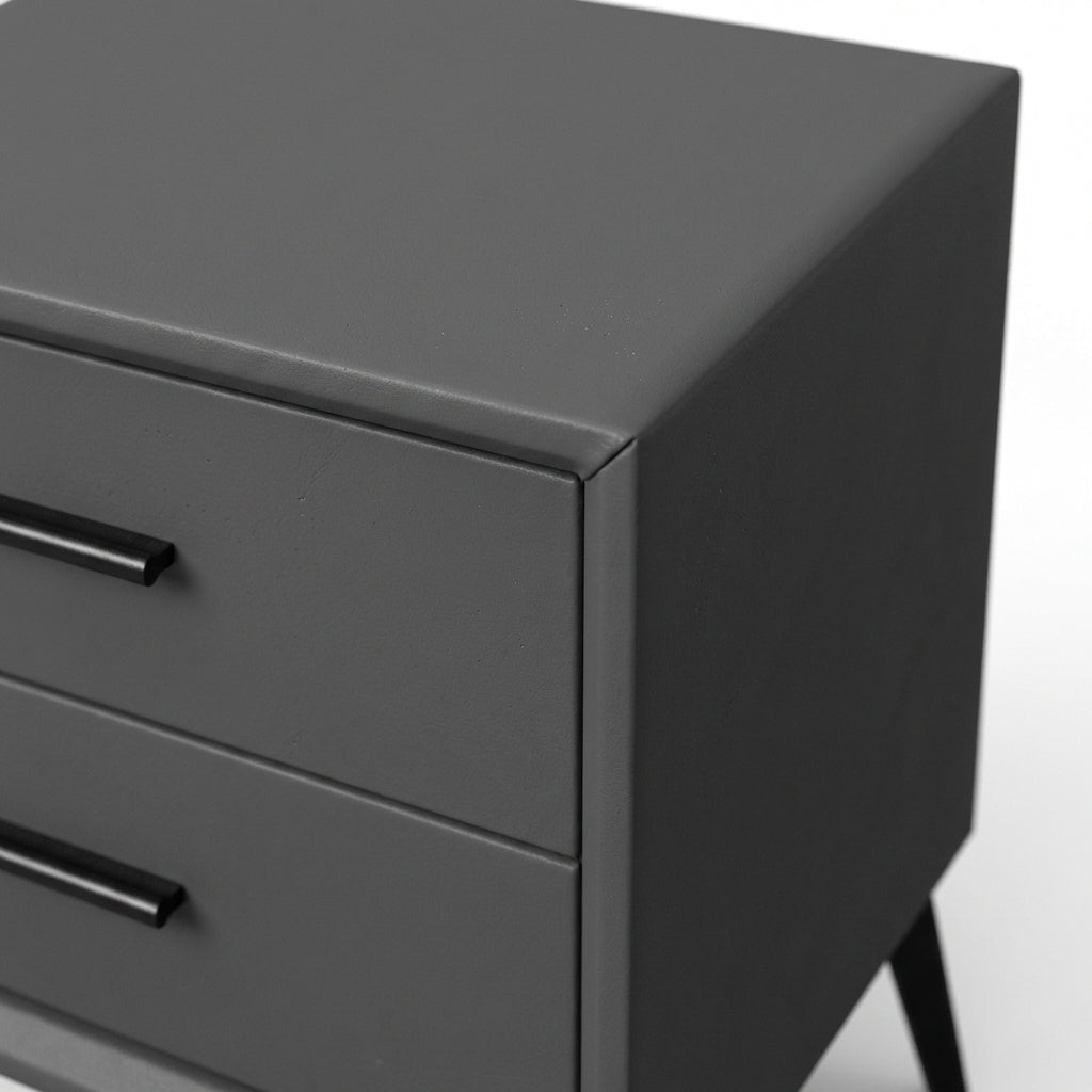 Brașov Two-Drawer Nightstand in Grey