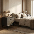 Brașov Two-Drawer Nightstand in Grey
