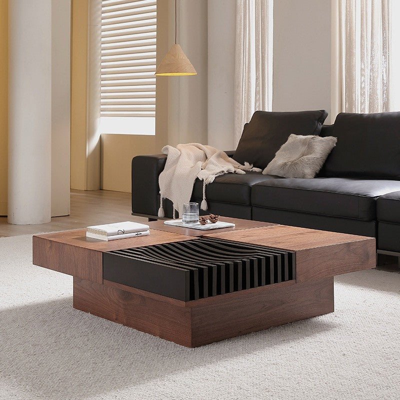 BT65 Square Wooden Coffee Table with 4 Storage Drawers
