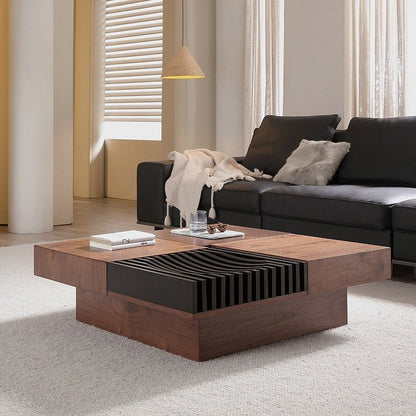 BT65 Square Wooden Coffee Table with 4 Storage Drawers