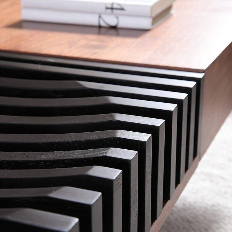 BT65 Square Wooden Coffee Table with 4 Storage Drawers