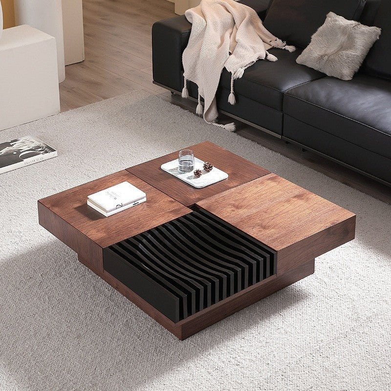 BT65 Square Wooden Coffee Table with 4 Storage Drawers