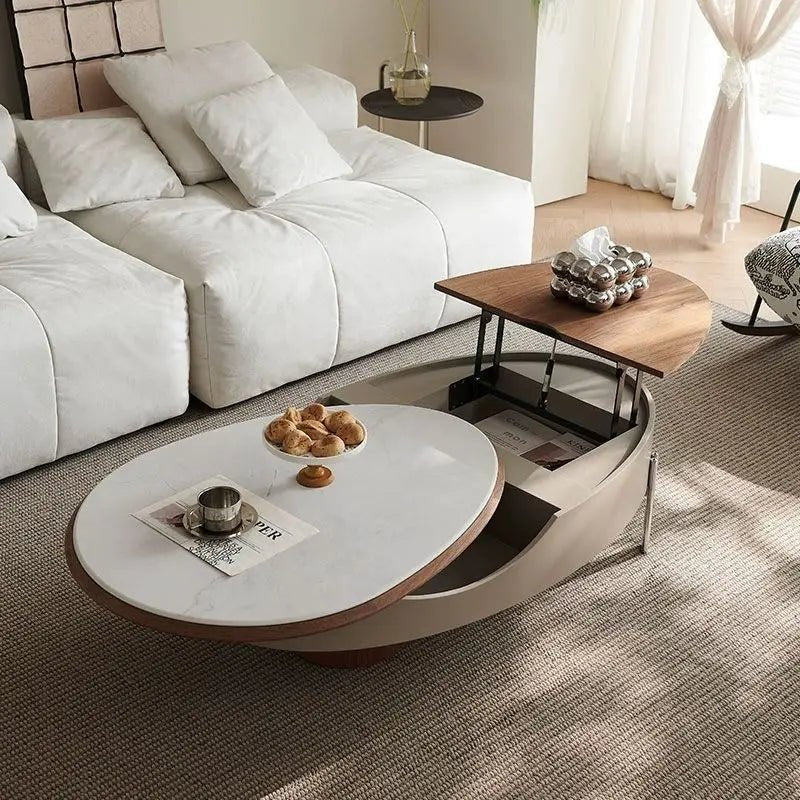 BT77 Smart Coffee Table: Adjustable Height, Extendable, 360-Degree Rotation
