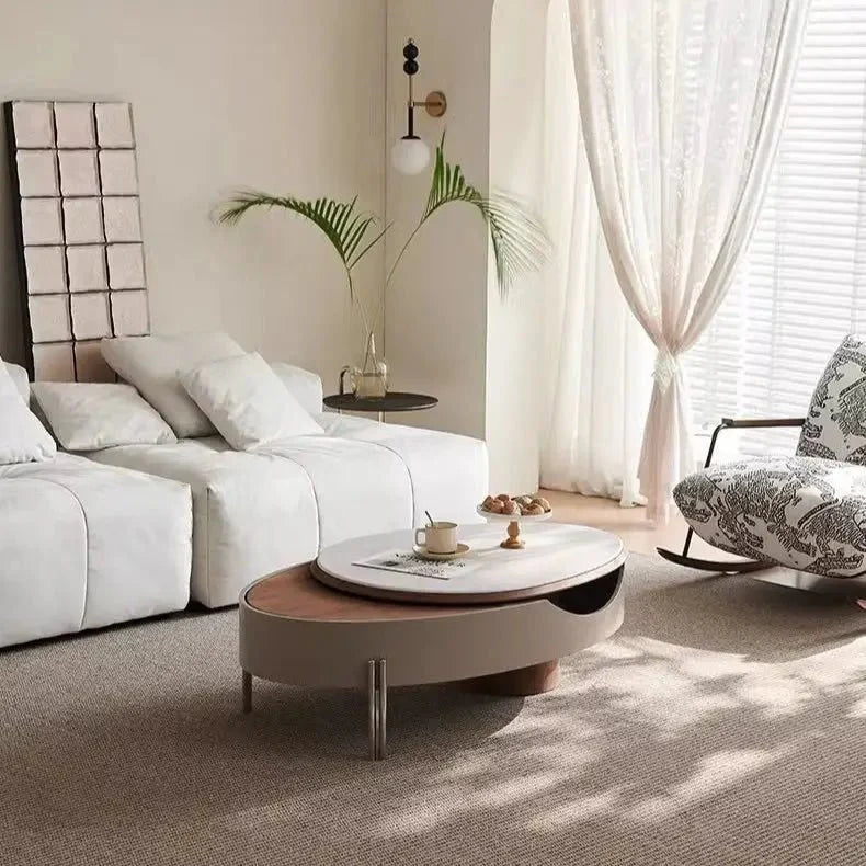 BT77 Smart Coffee Table: Adjustable Height, Extendable, 360-Degree Rotation