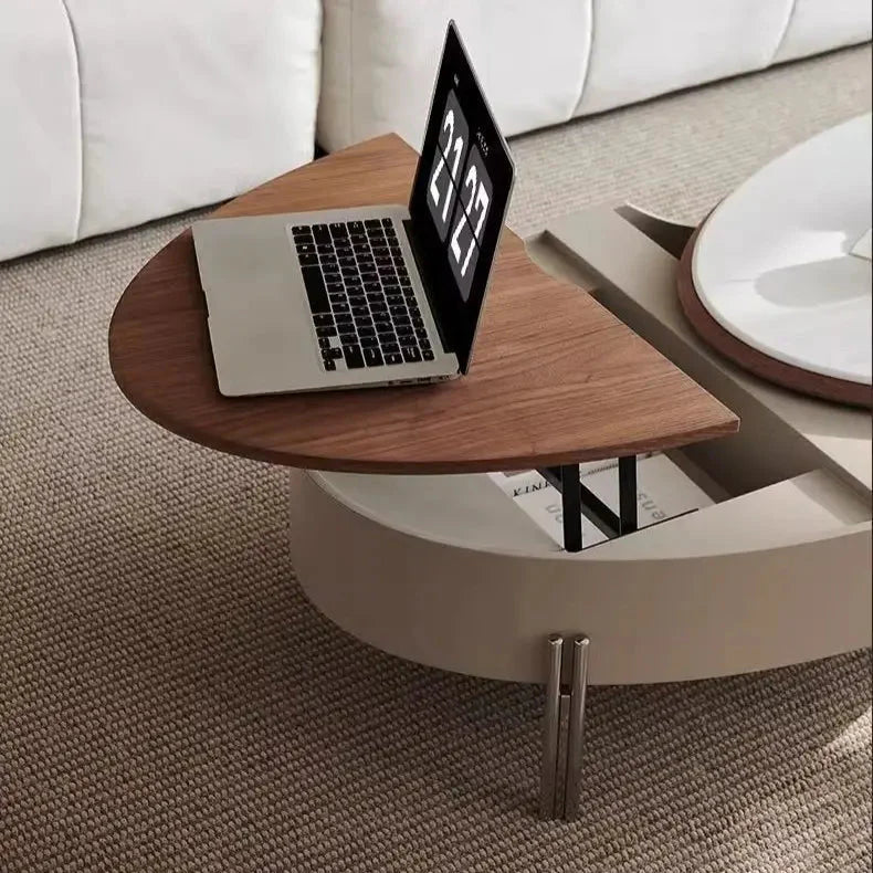 BT77 Smart Coffee Table: Adjustable Height, Extendable, 360-Degree Rotation
