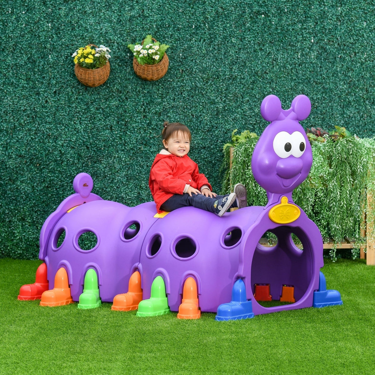 Caterpillar Design Tunnel for Kids to Crawl Through, for 3-6 Years, Multicolour