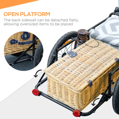 Steel Trailer for Bike, Bicycle Cargo Trailer with Storage Box, Safe Reflectors, Max Load 88LBS