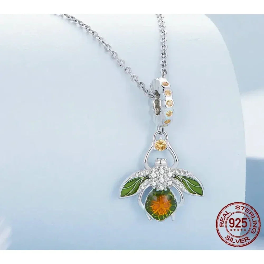 Buzzing With Charm: 925 Silver Lemon Bee Pendant For Bracelets & Bangles