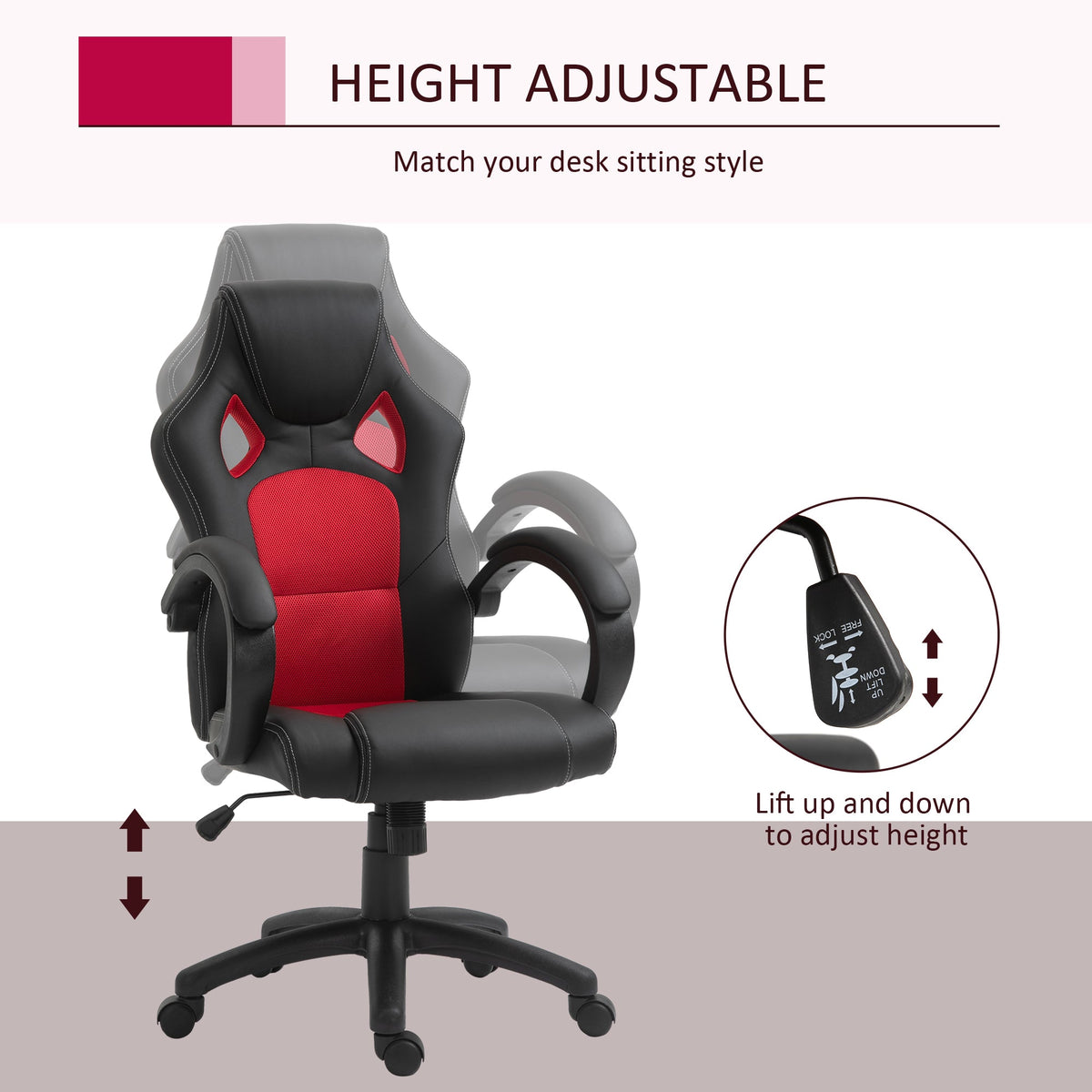 Foster Gaming-Office Chair-Red/Black