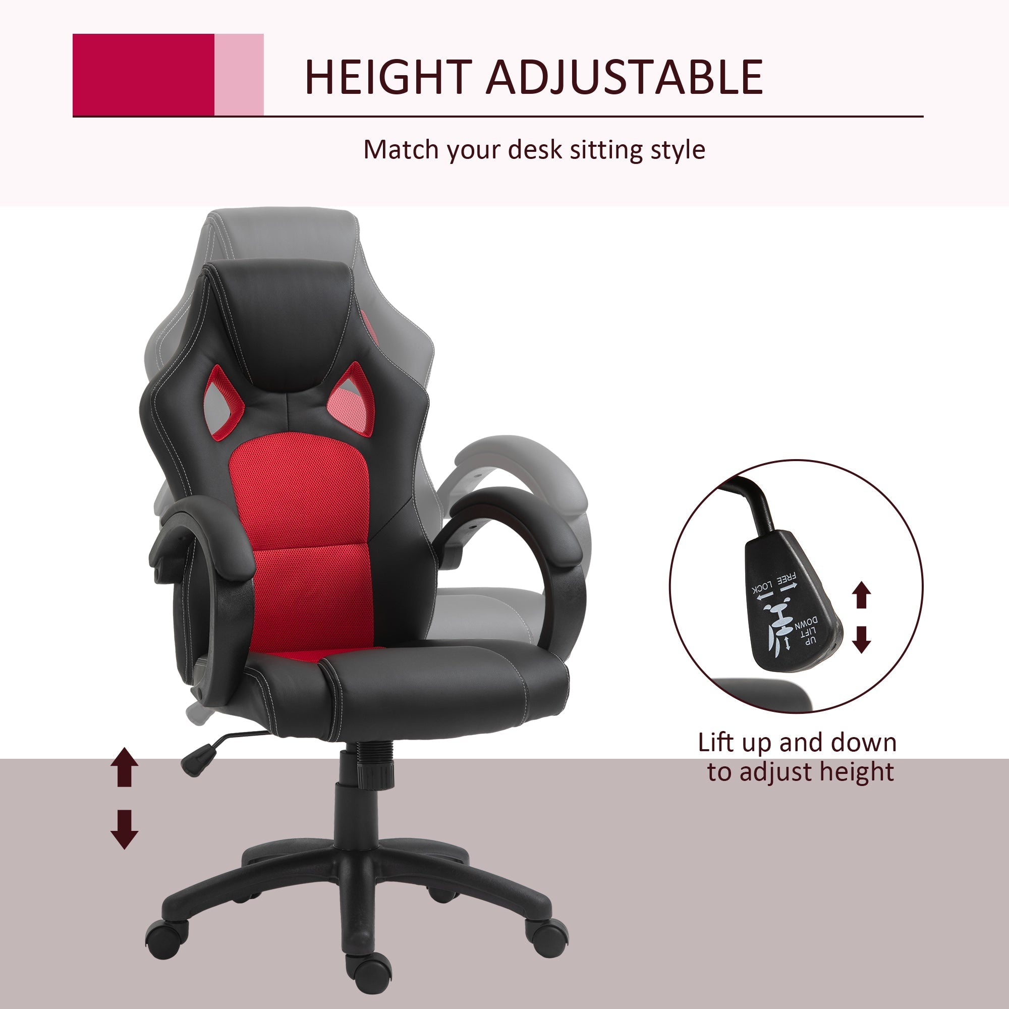 Foster Gaming-Office Chair-Red/Black