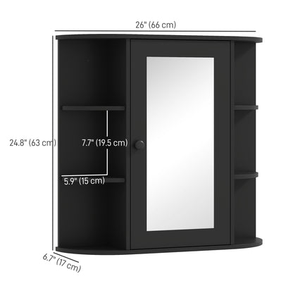 Mirrored Bathroom Wall Cabinet Wall Mounted Medicine Cabinet with Door & Shelves, White