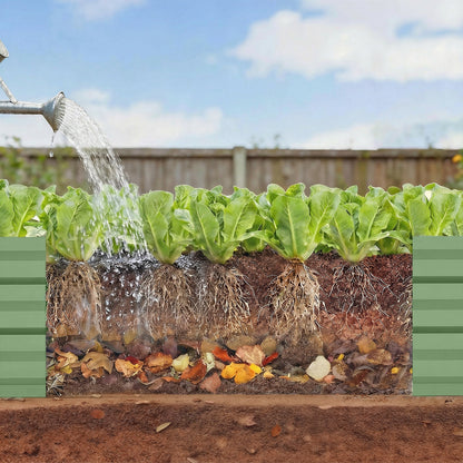 8'x2'x1' Galvanized Raised Bed, Large Elevated Planter Box for Growing Flowers, Herbs and Vegetables, Dark Grey