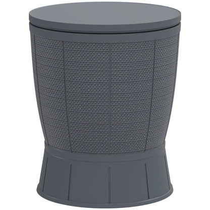 11 Gallon Patio Cooler Side Table, Outdoor Cooler Bar Table with Height Adjustable Top, Drainage Plug, Grey