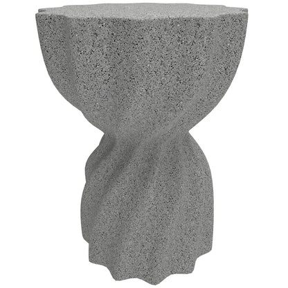 Spiral Decorative Garden Stool, Flower Top Outdoor Stool Side Table Plant Stand Footstool for Indoor Outdoor, Grey