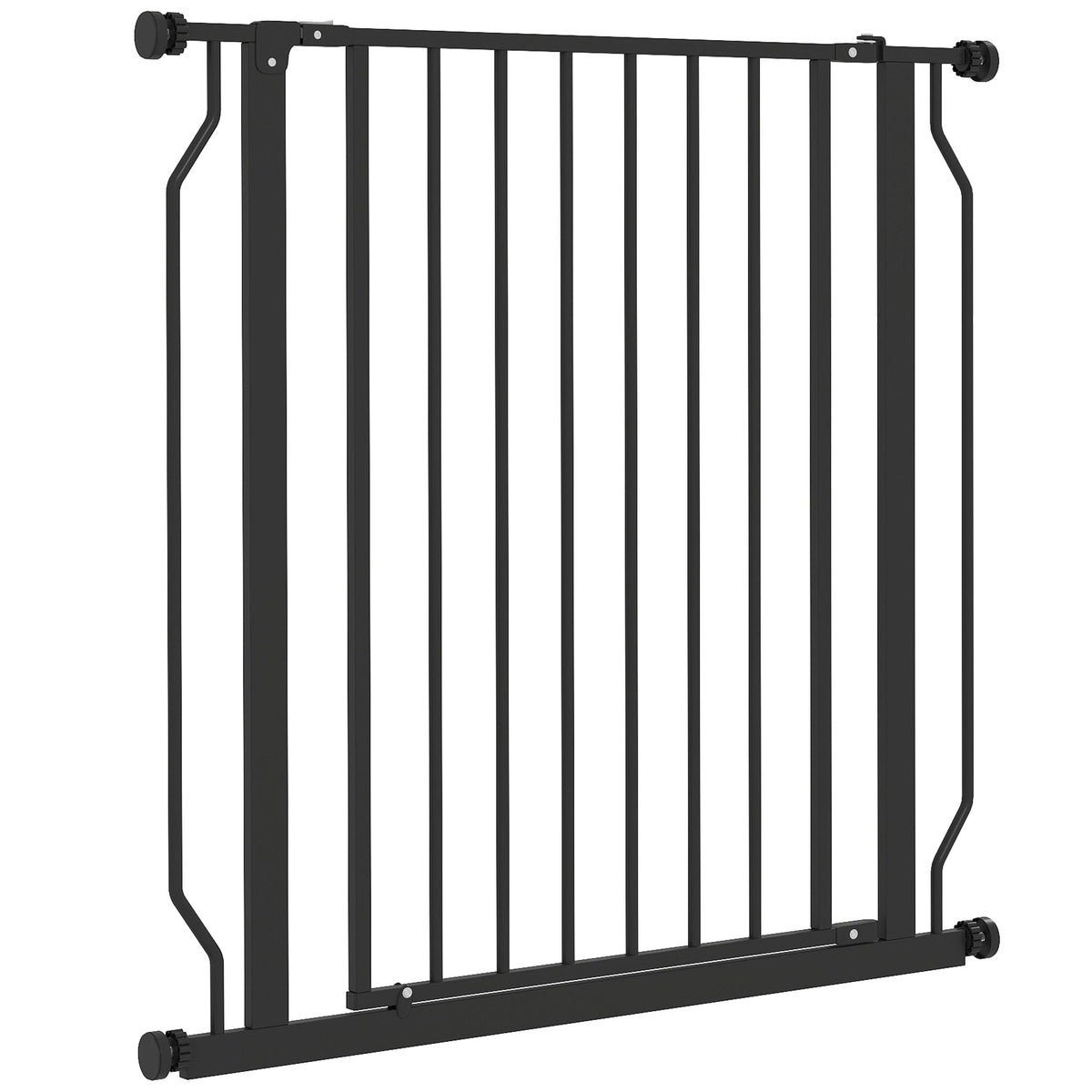 30"- 45" Easy Install Pet Gate w/ Door & Double Locking System, Extra Wide Dog Gate for Stairs, Hallways, White
