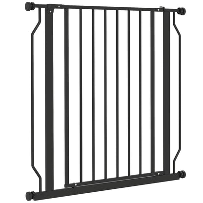 30"- 45" Easy Install Pet Gate w/ Door & Double Locking System, Extra Wide Dog Gate for Stairs, Hallways, White