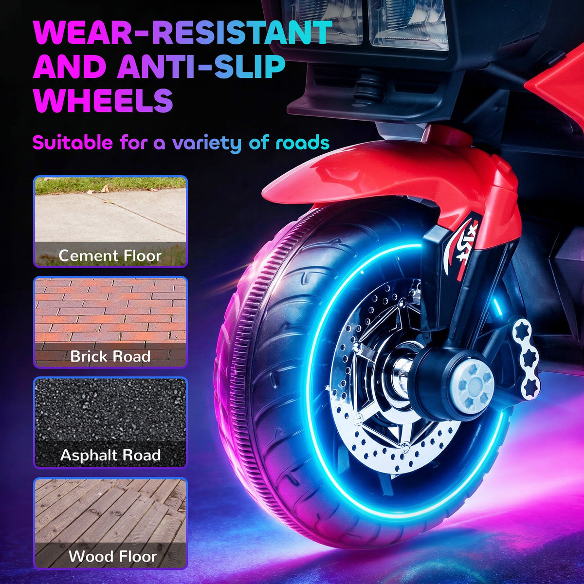 Kids Electric Pedal Motorcycle Ride-On Toy 6V Battery Powered w/ Music Horn Headlights Motorbike for Girls Boy Blue