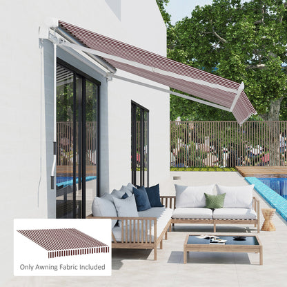 10' x 8' Retractable Awning Fabric Replacement Outdoor Sunshade Canopy Awning Cover, UV Protection, Grey