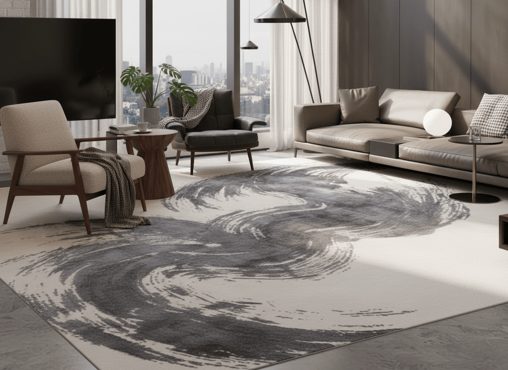 Calligraphy Brushstroke Modern Carpet