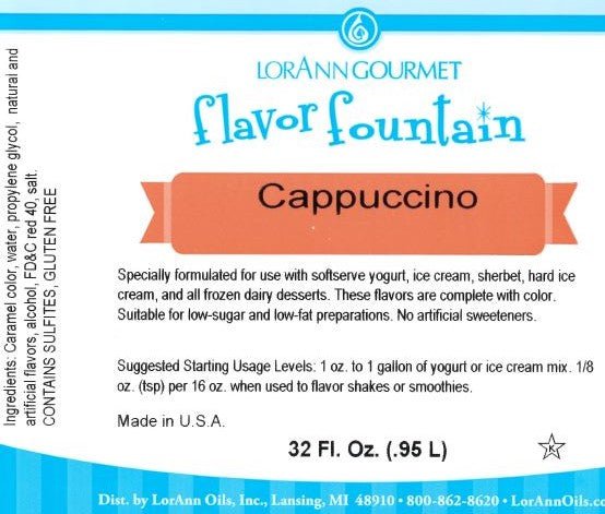 Cappuccino Flavor Fountain - 4 oz. - 32 oz. - Ice Cream and Beverage Flavors - LorAnn Oils - Canadian Distribution - Ships Free Within Canada on Orders Above CAD $199 - Royal Eagles Promise of Peace