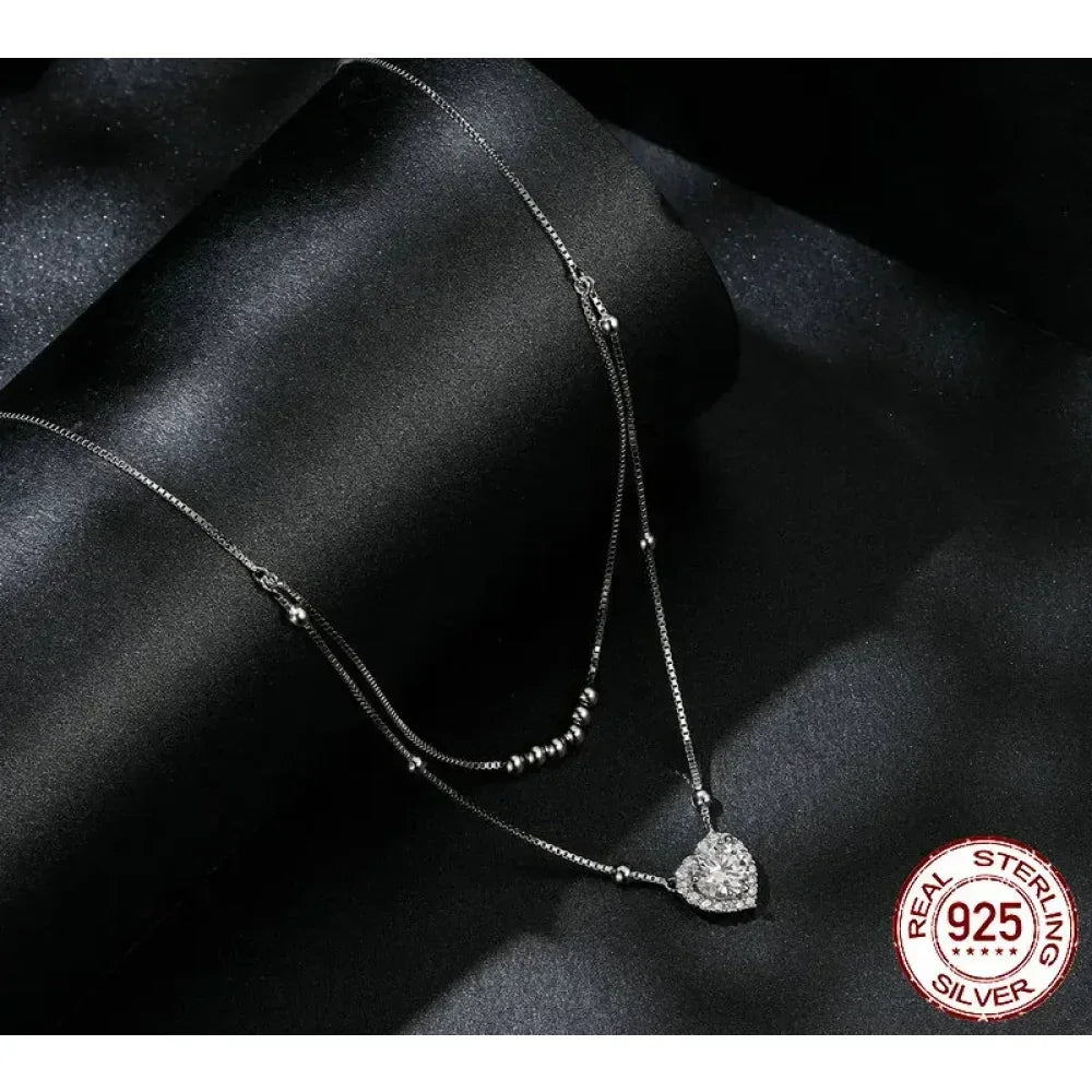 Capture Her Heart With Dazzling Brilliance: 1Ct Moissanite Heart Necklace